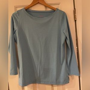 Vineyard Vines striped blue/light blue bateau-neck top. Size medium.